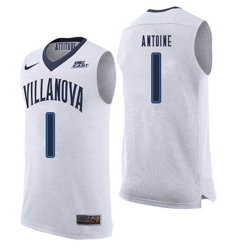 Men #1 Bryan Antoine Villanova Wildcats College Basketball Jerseys Sale-White - Click Image to Close